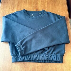 adidas Studio Lounge Loose Fit Women’s Crew Neck Cropped Sweatshirt (Size S)